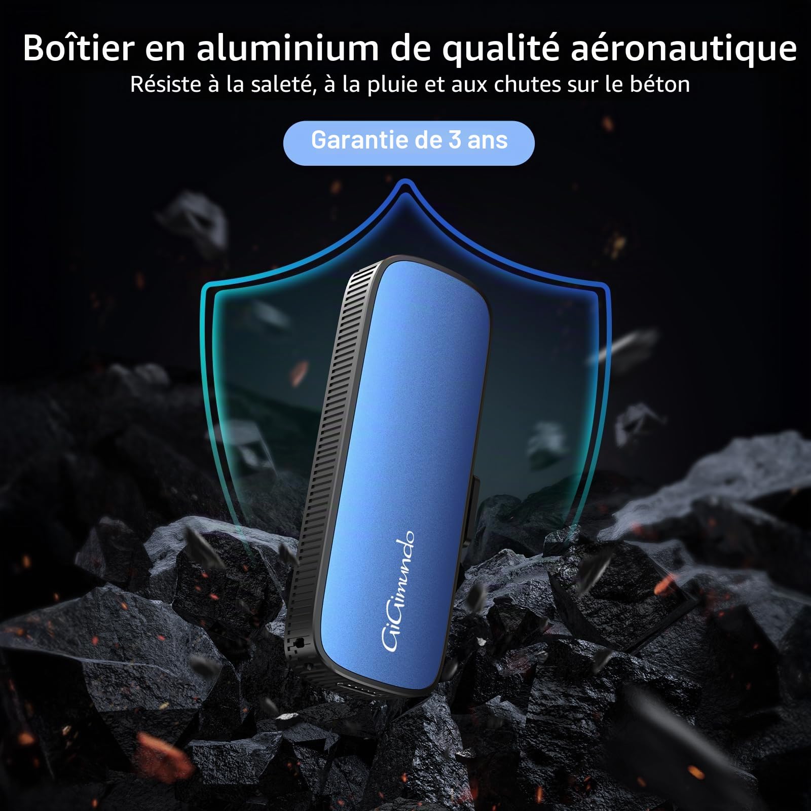GiGimundo SSD Externe 128Go, Portable SSD Cle USB 3.2 Gen 2 Jusqu'à 1073 Mo/s, Double Ports & Design Push-Pull, USB-C + USB 3.2 External Solid State Drive pour iPhone 15/16/17, Android, Mac et Plus