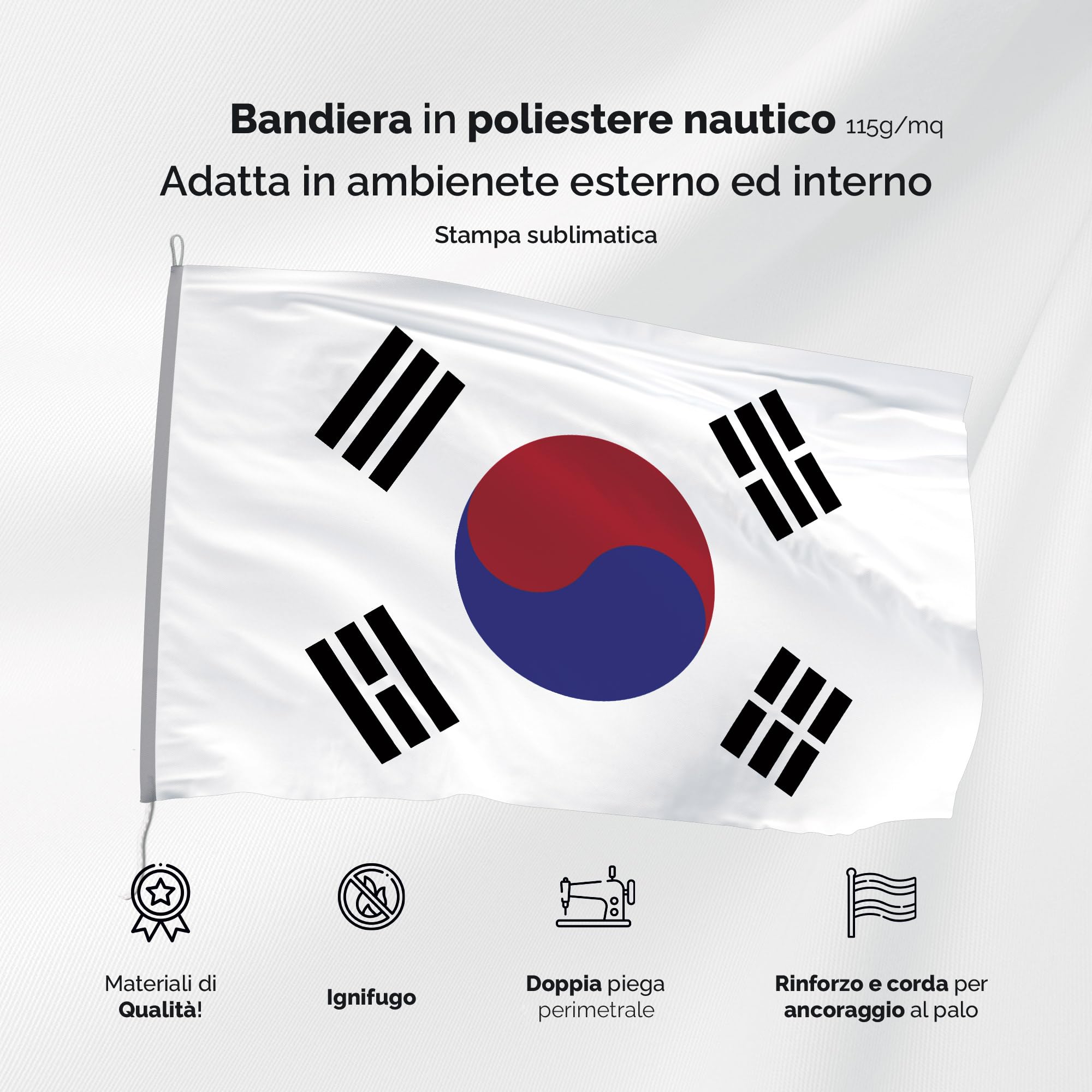 Bandiera California 100x150 Cm In Poliestere Nautico 115gr - Resistente Per Barca E Esterno - 3