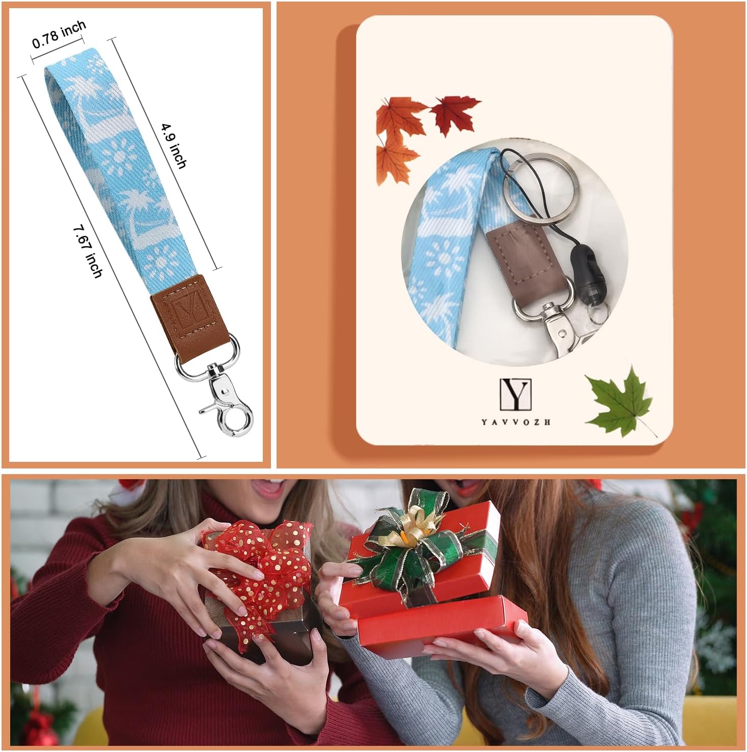 Keychain Wristlet, Short Key Chain for Women Men, Soft Wrist Keychain Lanyard Strap for Keys Car Key Phone Wallet, Khaki - Image 7