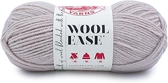 Lion Brand Yarn Wool-Ease Yarn, Worsted-Weight Yarn for Knitting and Crocheting, 1 Pack, Antler