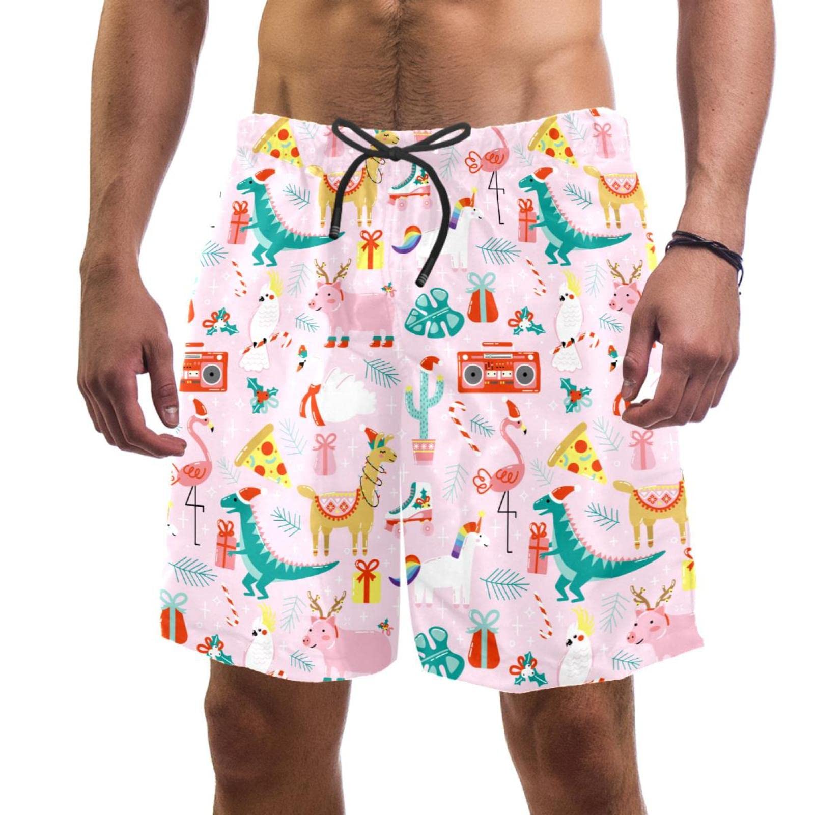 Short de plage à séchage rapide pour hommes avec motifs fun de Noël - 6