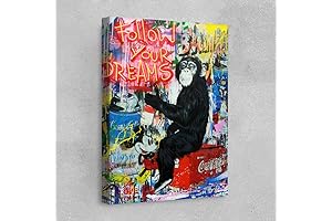 Monkey Follow Your Dreams Illustration Graffiti Wall Art