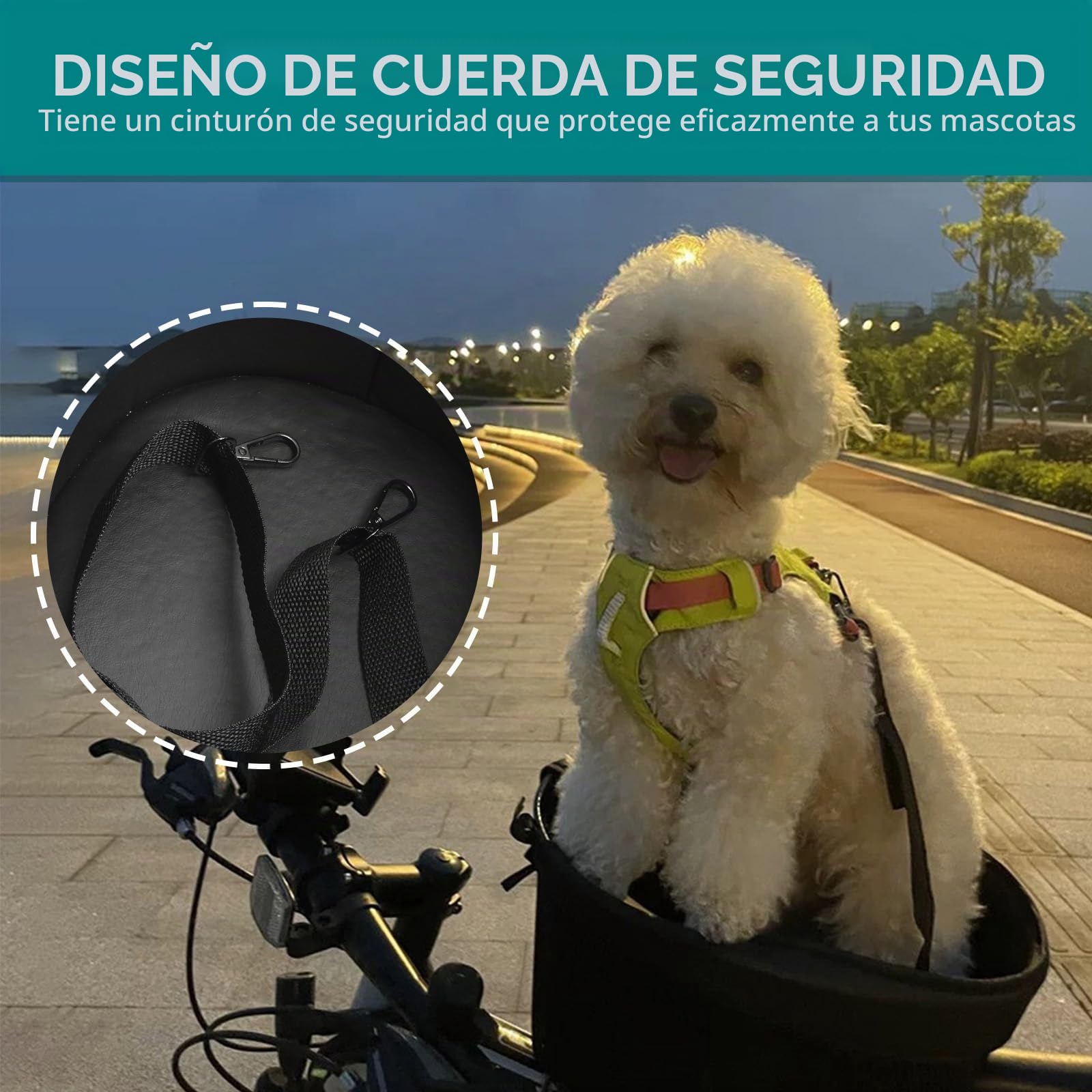Tyenaza Cesta de Bicicleta para Perro, Cesta para Mascotas para Bicicleta, Barra Transversal Delantera sobre el Sillín Canasta de Bicicleta Plegable, para Llevar Mascotas, Compras(Mountain Bike)