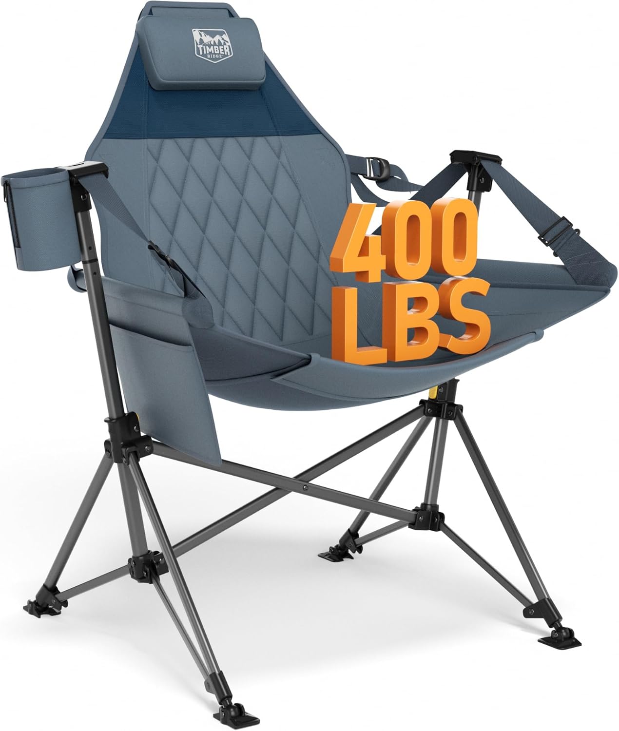 TIMBER RIDGE Hammock Camping Chair, Oversized Swinging Chair with Adjustable Back and Seat Height, Portable Folding Rocking Camping Chair for Outdoor Lawn, Backyard and Patio, Supports 400lbs