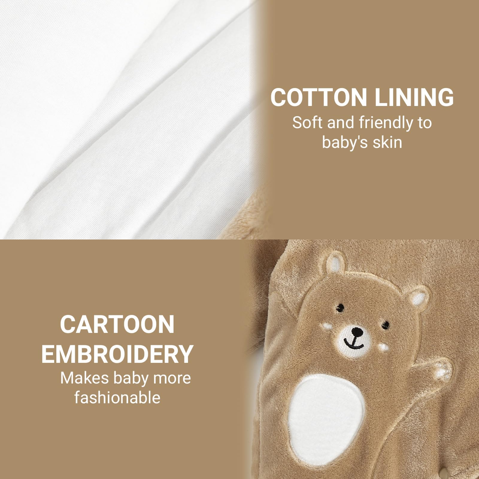 Tuta invernale in pile con cappuccio, per bambini, abbigliamento caldo, da 0 a 3 mesi