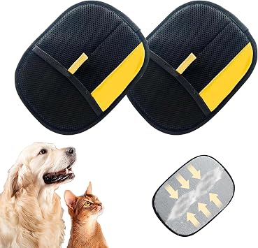 Rhino Ben Pet Hair Remover, Reusable Electrostatic Pet Hair Remover,Double Sided Pets Grooming Gloves,for Cat,Dog,Clothing,Couch,Furniture,Carpet,Car Seat