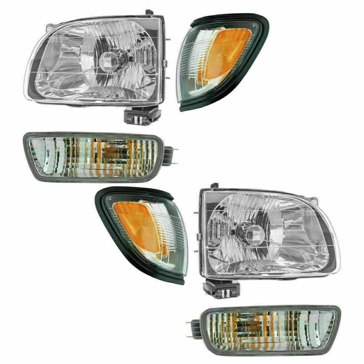 Autoelements Front Bumper Kit For 2001-2004 Toyota Tacoma – 7-Piece Set With Lights