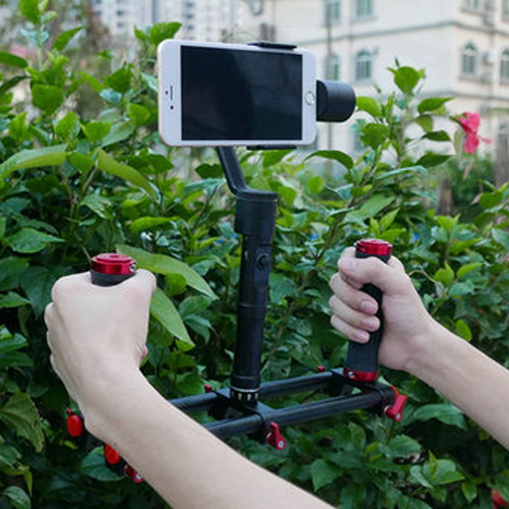 Stabilizzatore Vassoio Grip per Action Camera, Camera Dual Grip Extender Maniglia Gimbal Stabilizzatore Rig Accessorio per Feiyu