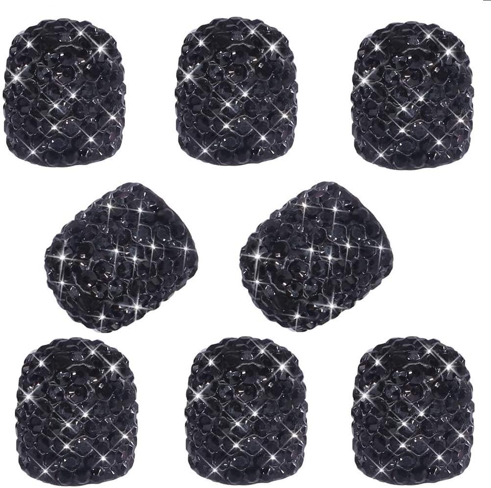 8PCS Glow-in-the-Dark Tire Valve Stem Caps for Cars, Bikes, Blue/Green | Universal 8mm fit, airtight plastic insert, hand-tight thread design, for cars, trucks, motorcycles and bicycles