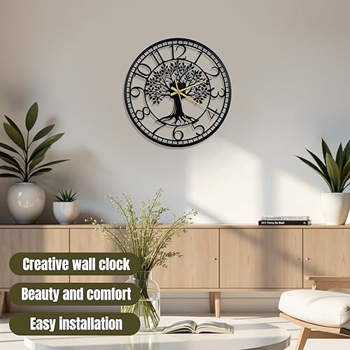 Miniatura 5 de Reloj de pared grande – Reloj de pared para decoración de sala de estar, silencioso y sin tictac, adecuado para decoración de pared, decoración de