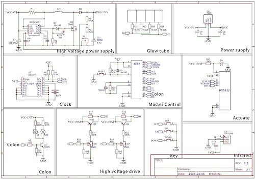 Miniatura 3 de Walfront Kit de reloj de tubo de imitación Nixie Retro Cyberpunk reloj electrónico para decoración de escritorio con iluminación de estado de ánimo,