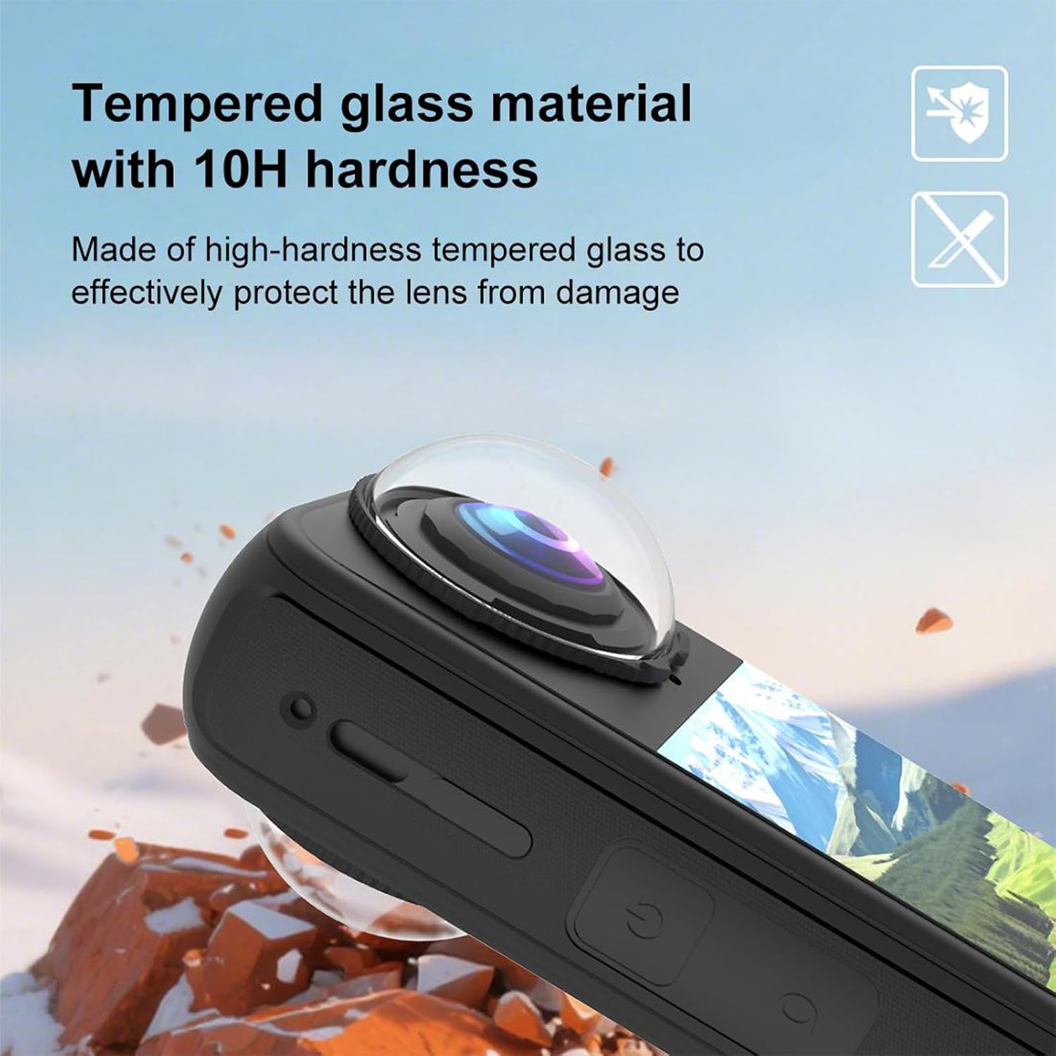 X4 Air Premium Lens Guards Compatible for Insta360 X4 Air Spherical Optical Tempered Glass Protective Cover Rotation Lens Cap Case Action Camera Accessories
