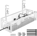 Cable Management Under Desk, Under Desk Cable Management Tray, desk Cable Organizer, Cable Management Box, Cord Organizer for Desk, Under Desk Storage for Office, Home - No Drill to Desk Cable Raceway