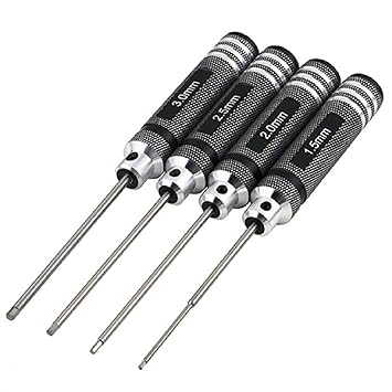 powerday Hex Screwdriver Screw Driver Tool Kit Set for RC Car Helicopter Black(1.5mm 2.0mm 2.5mm 3.0mm)