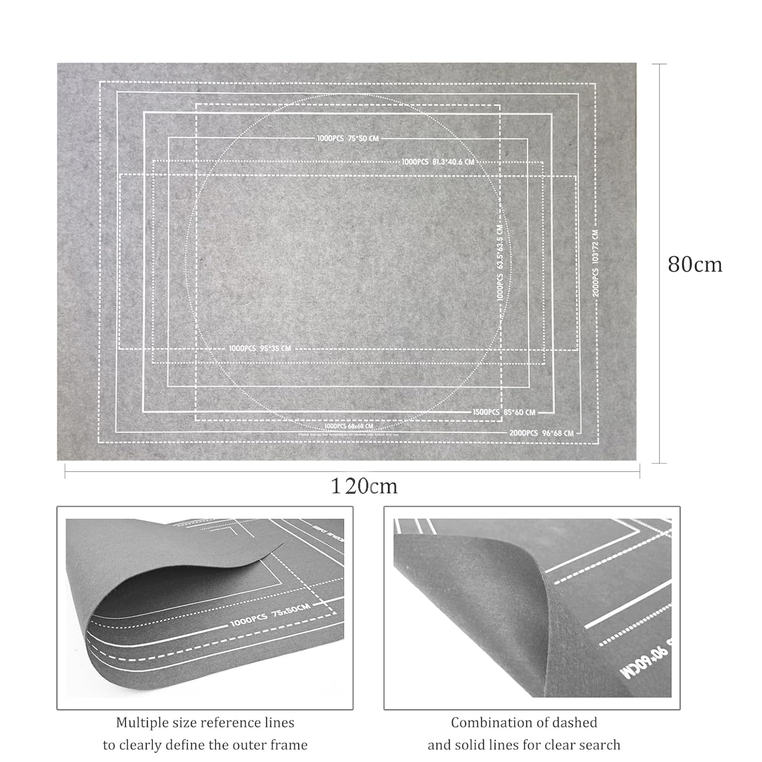 Celawork Tappeto per Puzzle da 2000 Pezzi, in Feltro, Nero, 80 x 120 cm, 12+ Anni, 1 Set, 1 Pezzo, 2000 Pezzi, 1 Confezione, 2000 Pezzi, Intermedio, Puzzle