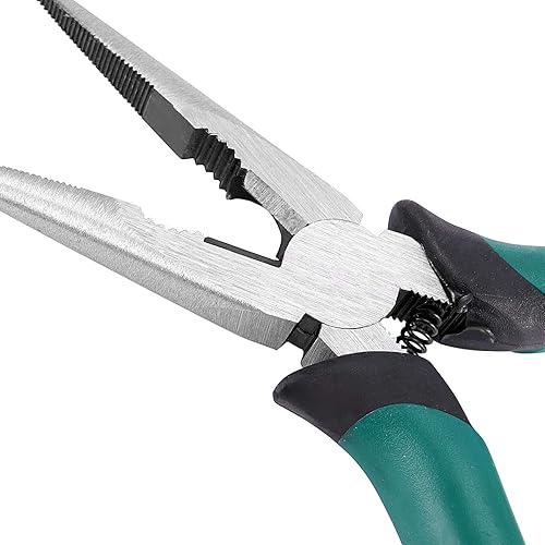 Miniatura 10 de 10 alicates de punta de aguja extra largos de 6 pulgadas, mini alicates de joyería de precisión con agarre cómodo, alicates de punta de aguja