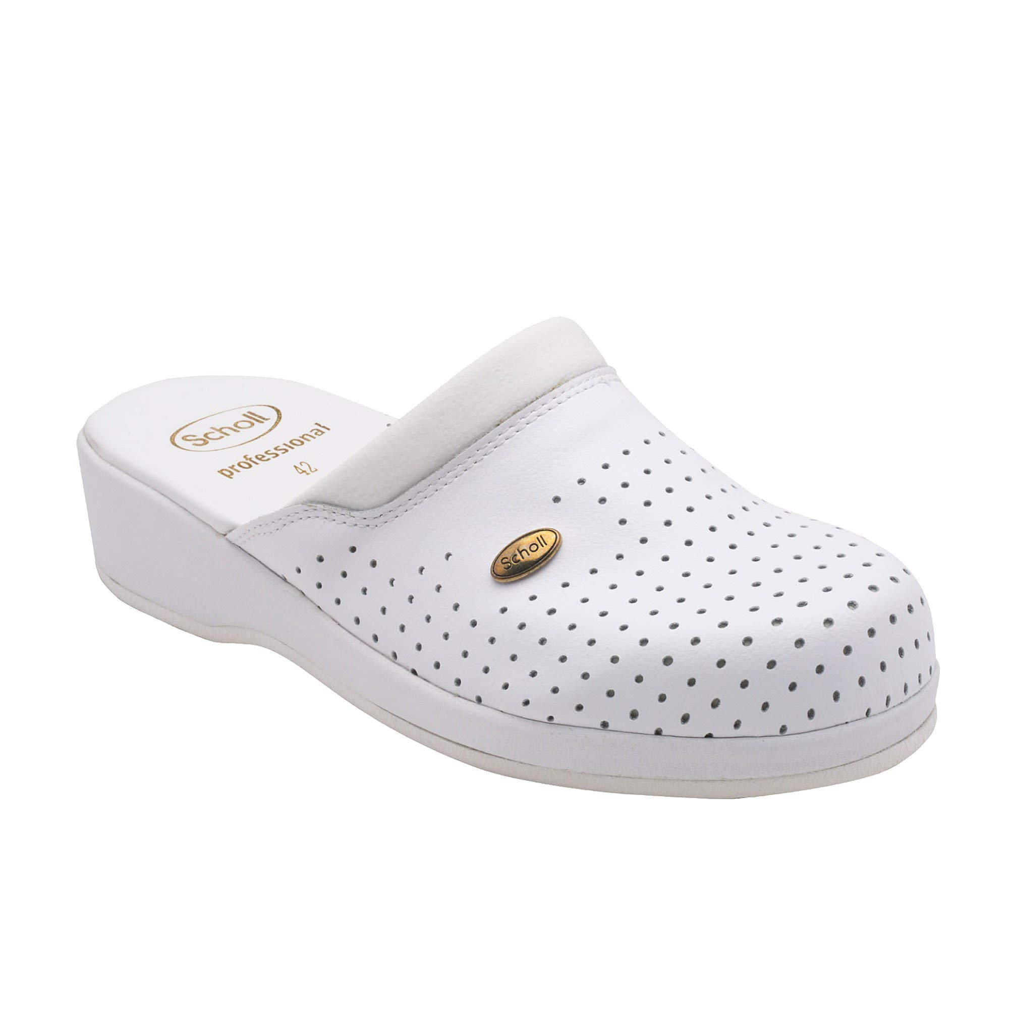 Scholl Clog Backguard, Zoccoli Sanitari Medicali Unisex - Adulto, Bianco, 41 EU