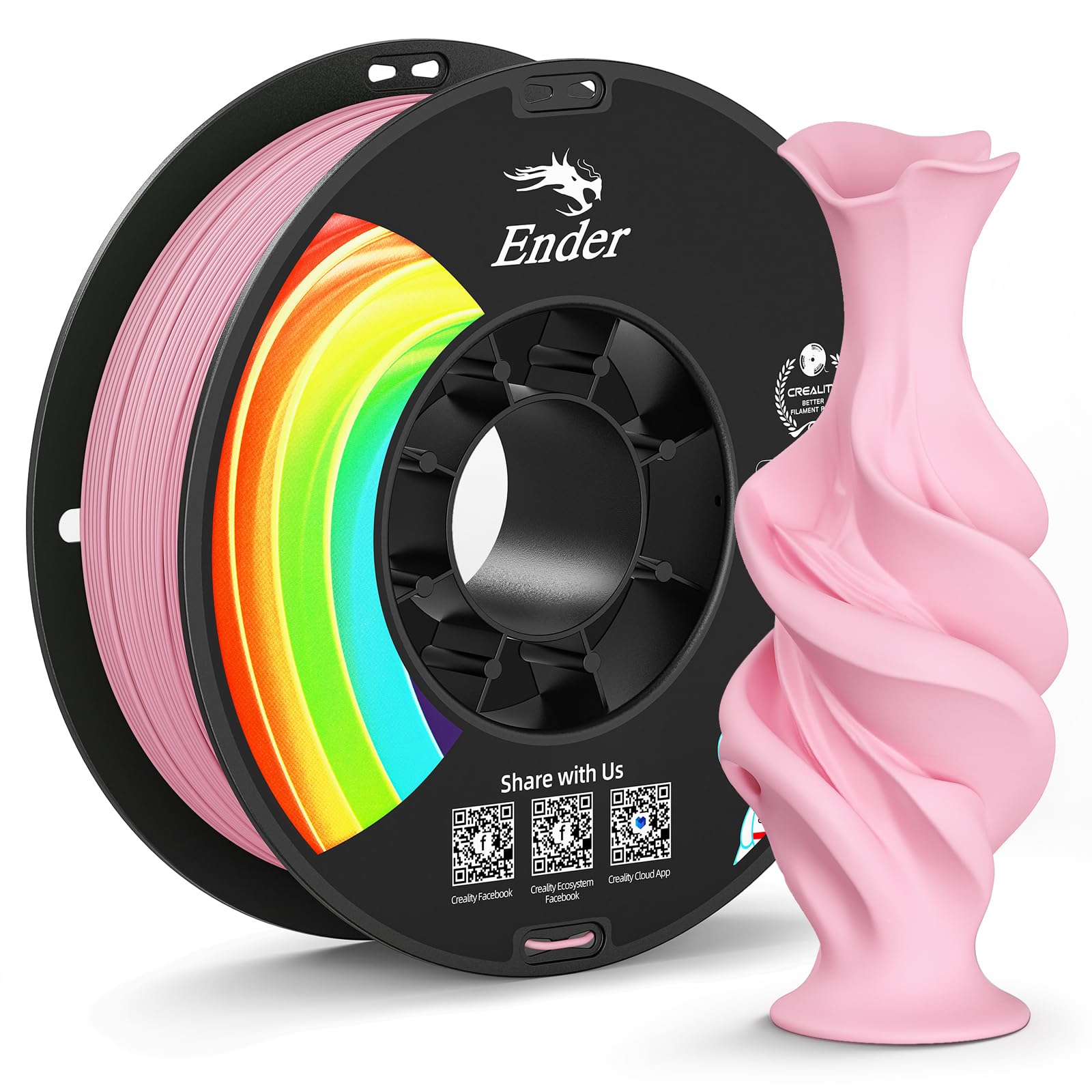 Creality Matte PLA Plus Filament 1.75mm, Low Warping, Minimal Layer Lines, Dimensional Accuracy +/- 0.02mm, 1kg (2.2lb) 3D Printer PLA+ Filament,
