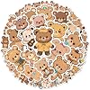 Pack 50 Pcs Cute Animal Bear Stickers for Water Bottles Funny Laptop Luggage Computer Phone Scrapbooking Kids Teen Girls Boys Adults Waterproof Aesthetic Sticker Small Vinyl Decal