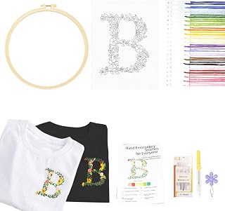 Topapfo Alphabet Letter B Stick and Stitch Embroidery Stabilizers, Embroidery Patterns Kit for Cothing T-Shirt Jeans Tote Bags Crafts