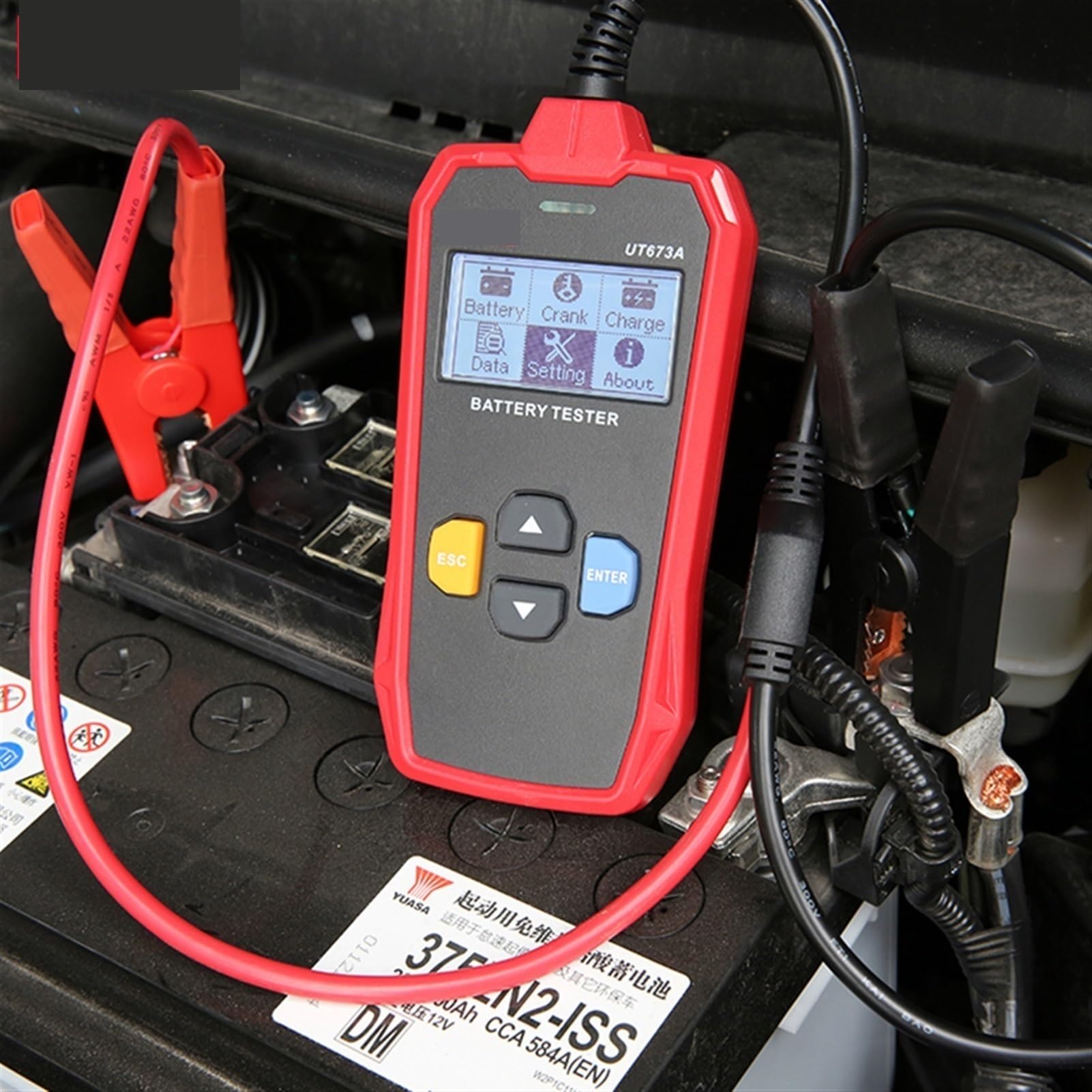 Comprobador de baterias de coche Probador de batería de coche Ut673a ut675a 12v 24v dc Prueba de arranque del circuito de carga del medidor de la batería del medidor de la capacidad del examen(UT675A)
