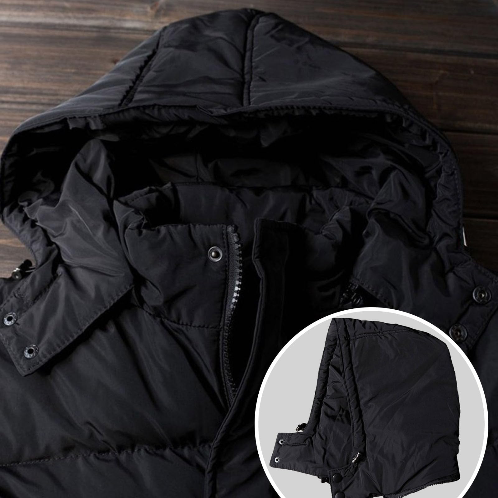 Piumino invernale da uomo classico antivento rimovibile con cappuccio lungo piumino invernale cappotto capispalla freddo