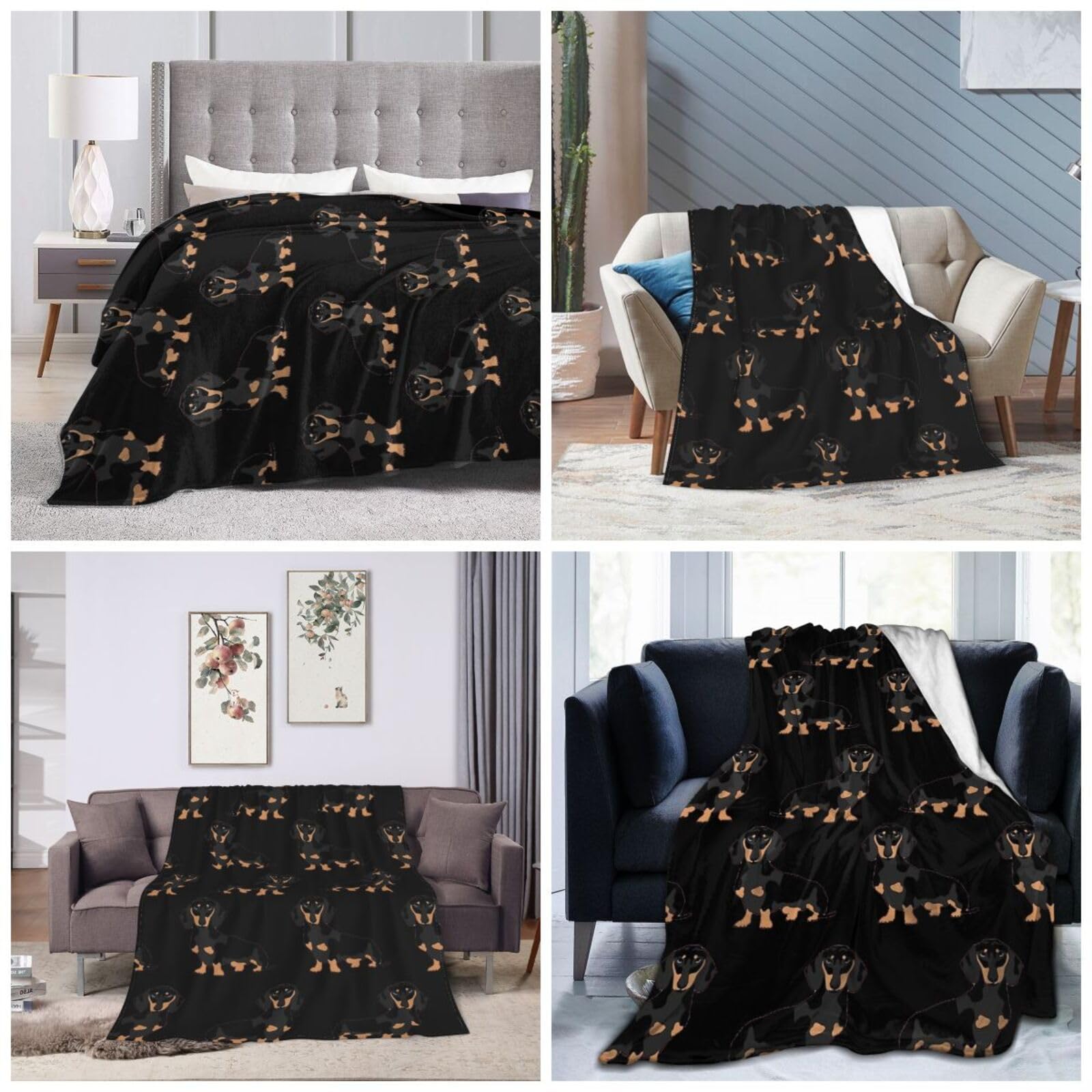 Couverture en micro polaire ultra douce pour chiens - Couverture confortable et chaude pour toutes les saisons - Grande taille, légère, durable et portable pour l'intérieur