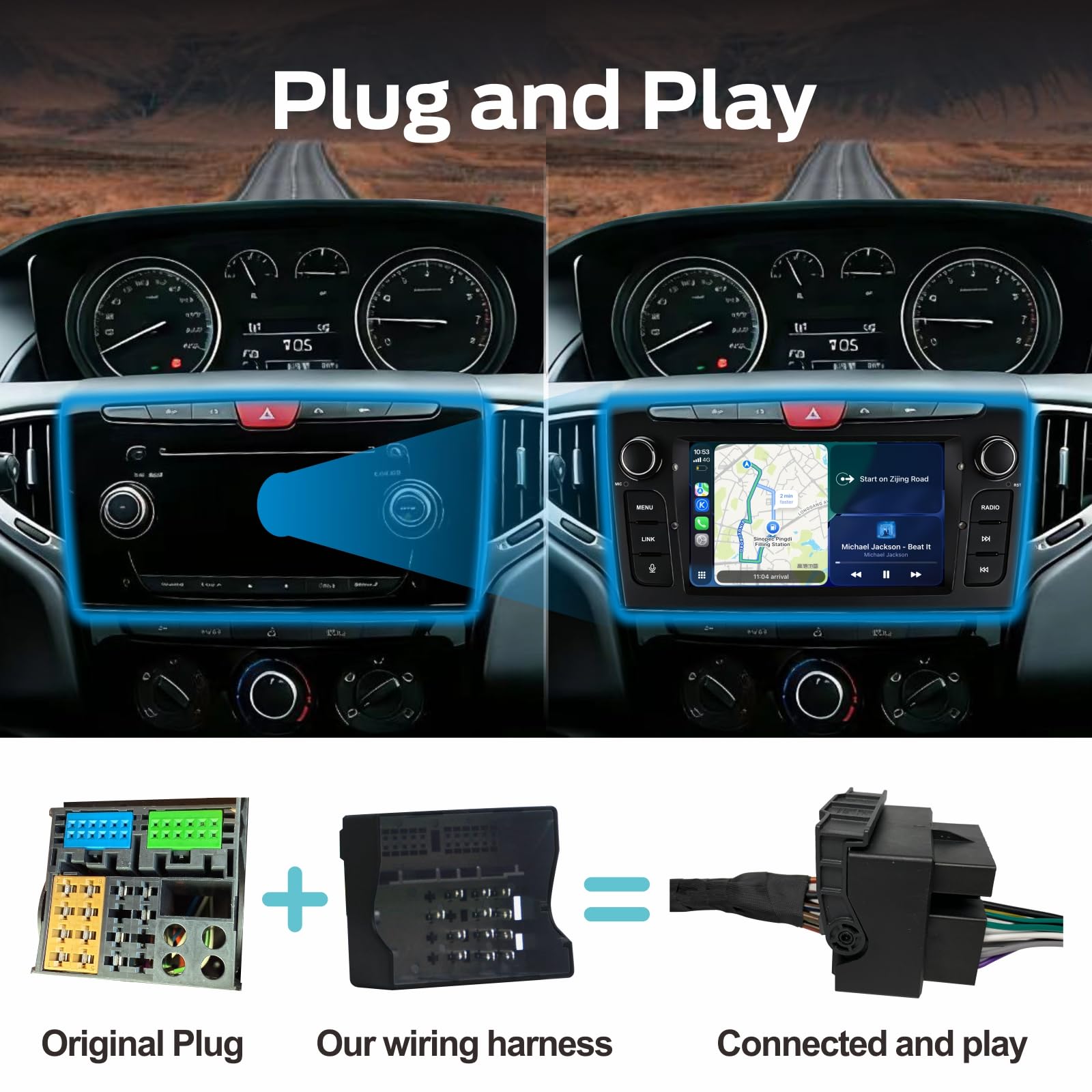 Autoradio Linux per Lancia Ypsilon 2011-2020 con CarPlay Wireless e Android Auto, avvio in 2 secondi, comandi fisici tramite manopola, audio di livello OEM, installazione Plug & Play