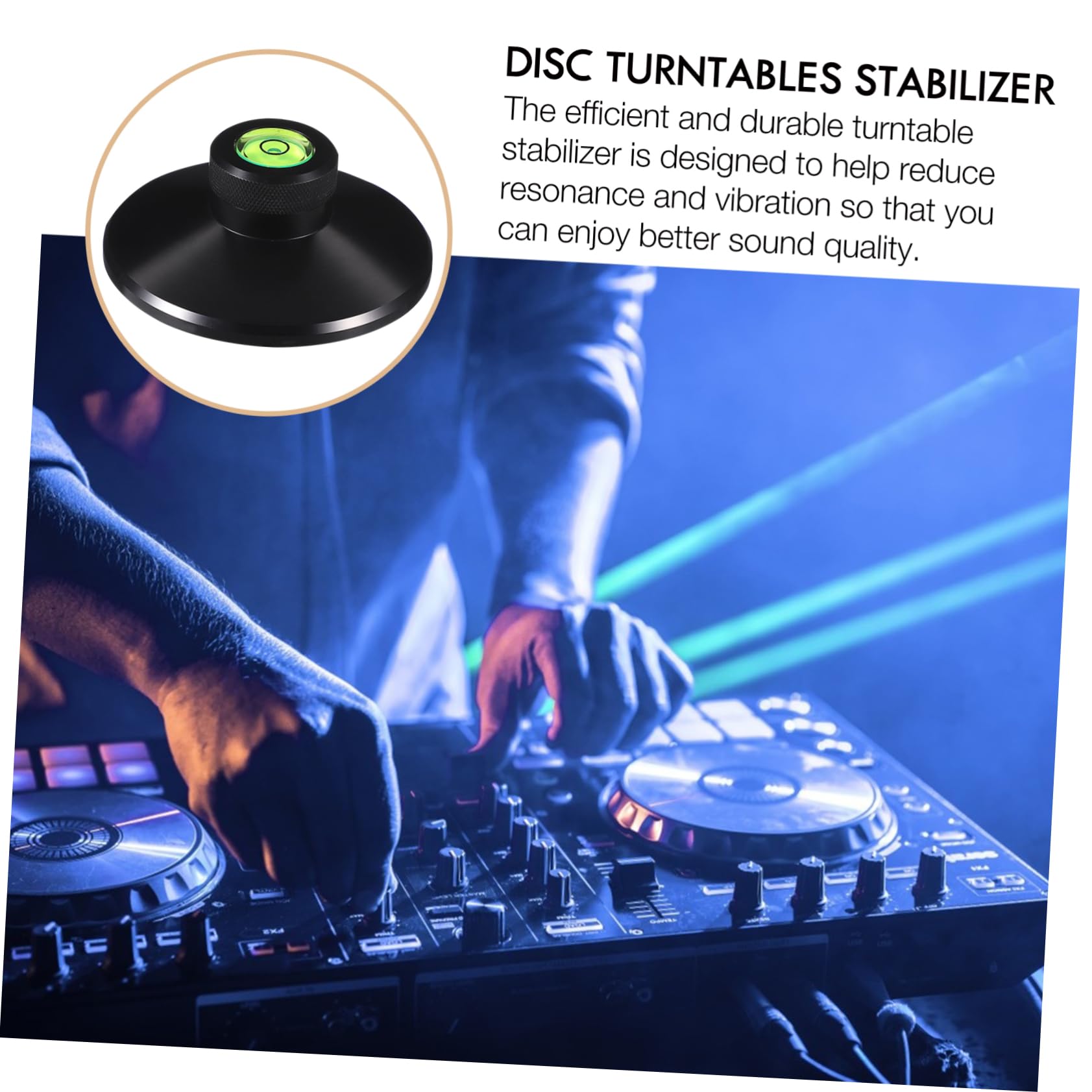 Gatuida Stabilizzatore Disco Metallico Bilanciato in Lega di Alluminio Aeronautico Clamp per Giradischi Vinile Nero, Riduce e Fluttuazioni del Disco