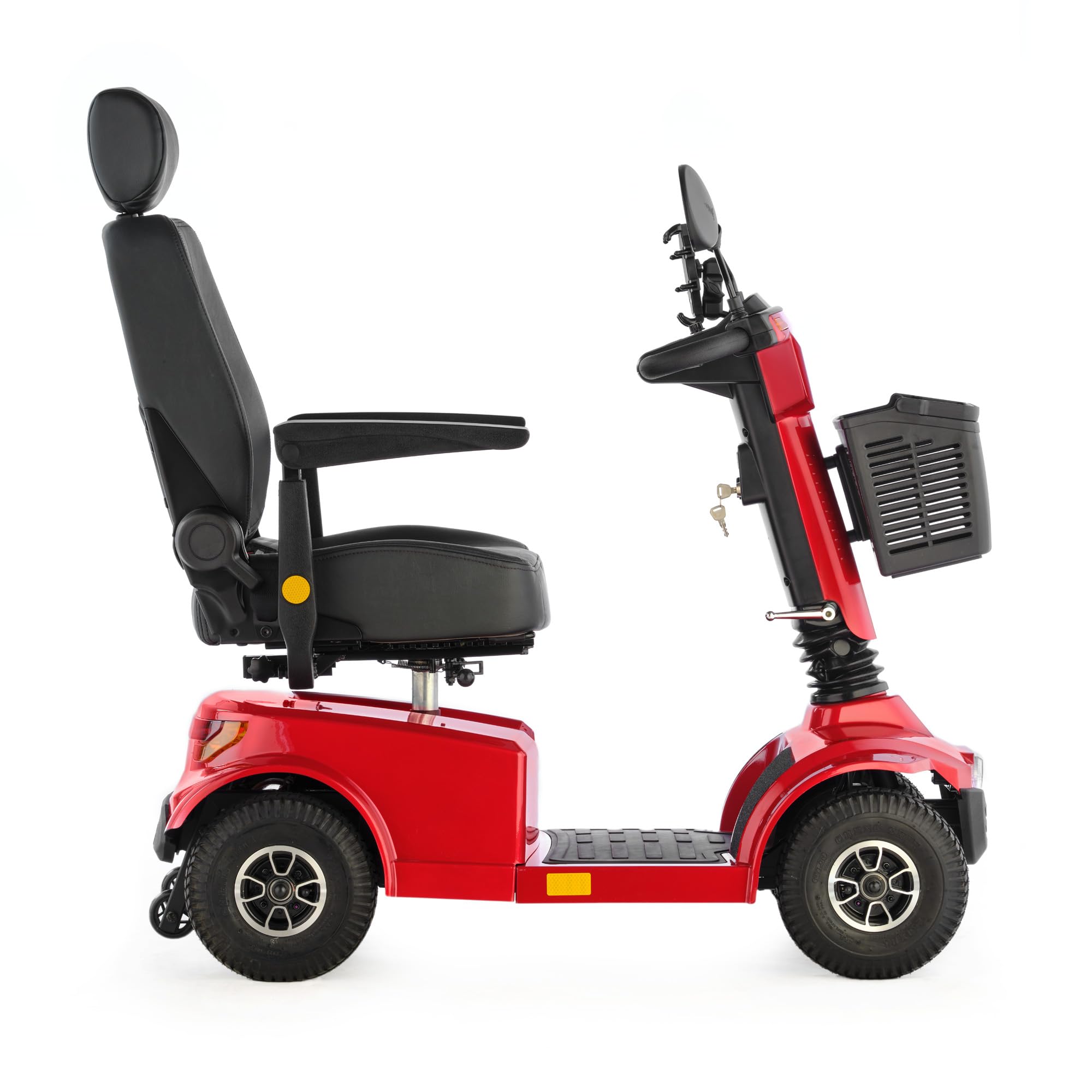 Veleco Jumpy Comfort dispositivo de movilidad reducida de 4 ruedas para personas mayores, suspensión completa, iluminación LED, seguro y resistente (rojo)
