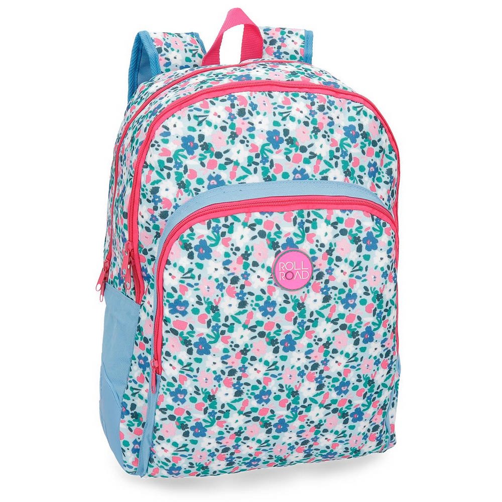 ROLL ROAD Pretty Blue School Backpack 44cm Double Compartment