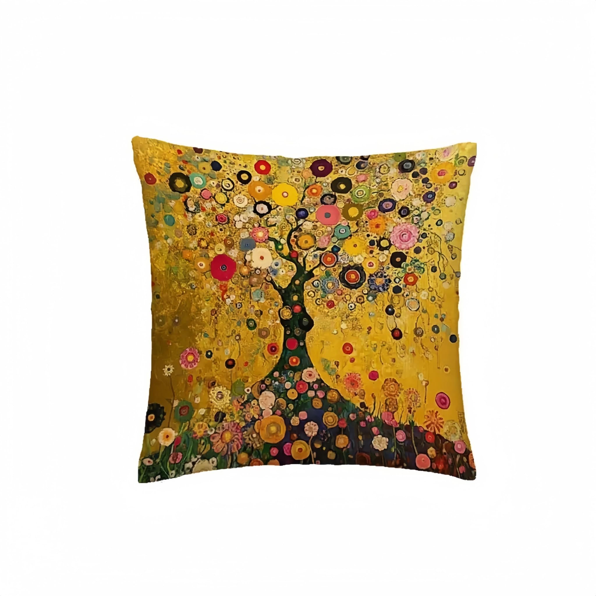 PVOODIRE Tree of Life Cushion Cover 45x45cm-Short Plush Decorative Throw Pillow Cover No Insert — image 1