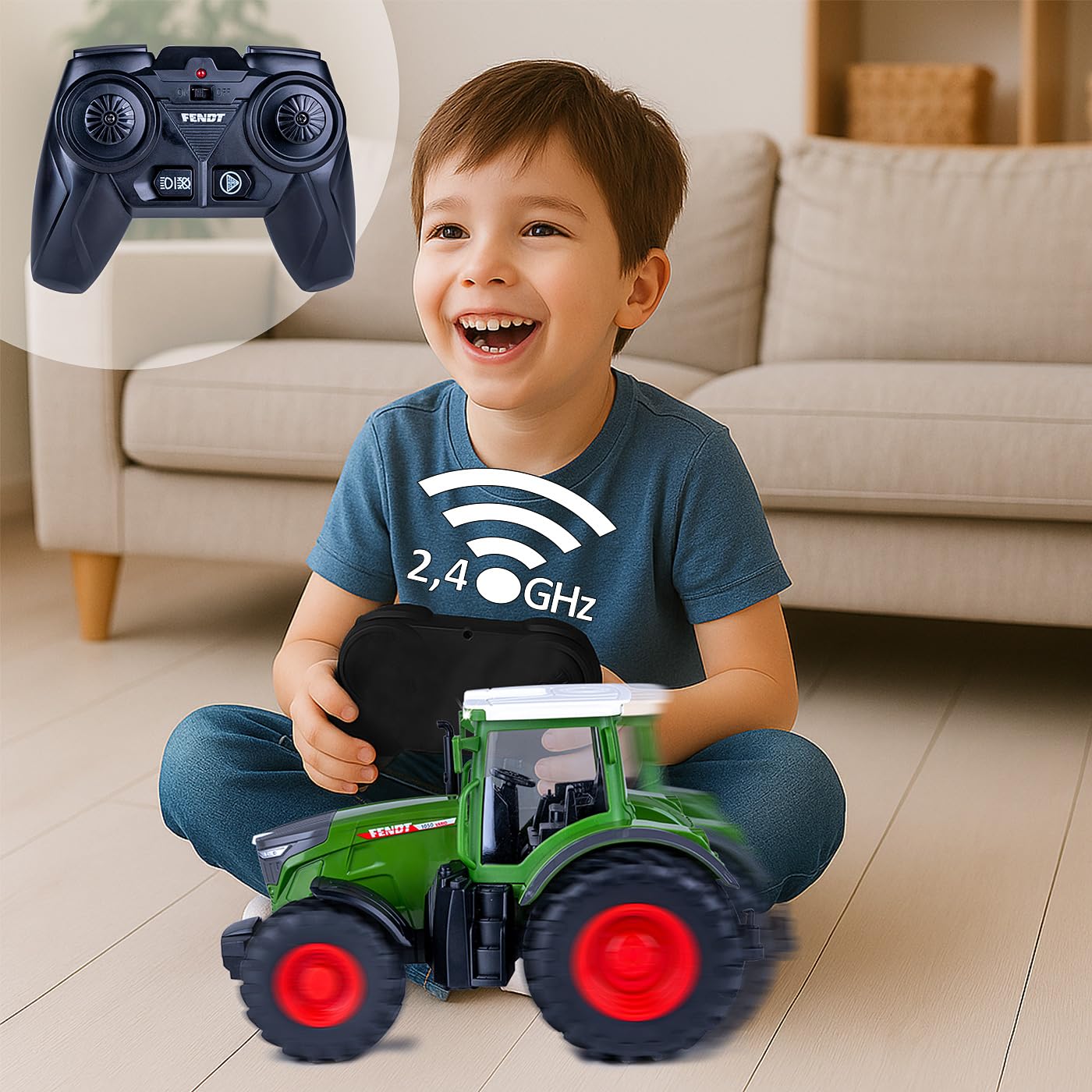 JAMARA 405340 Fendt 1050 Vario 1:24S 2,4 GHz – Tractor Fendt Vario Juguete, teledirigido Tractor RC para niños, Modelo de vehículo agrícola, Regalo para niños, Modo de demostración