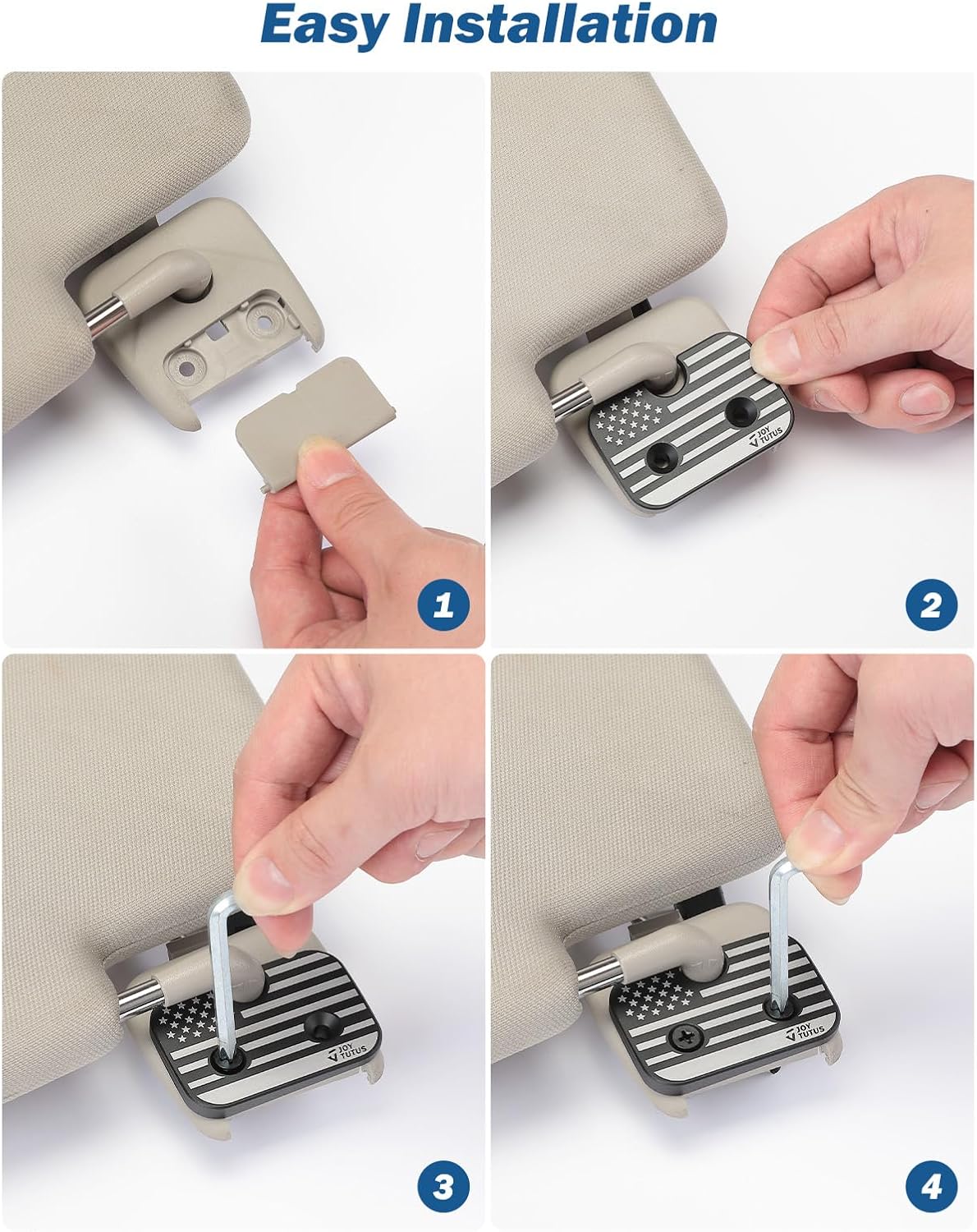 JOYTUTUS Sun Visor Repair Kit Compatible with Ram 1500 2019-2026, 2 Pack Aluminum Sun Visor Clips Used for Restores and Repairs Sagging Sun Visor, Ram 1500 Accessories