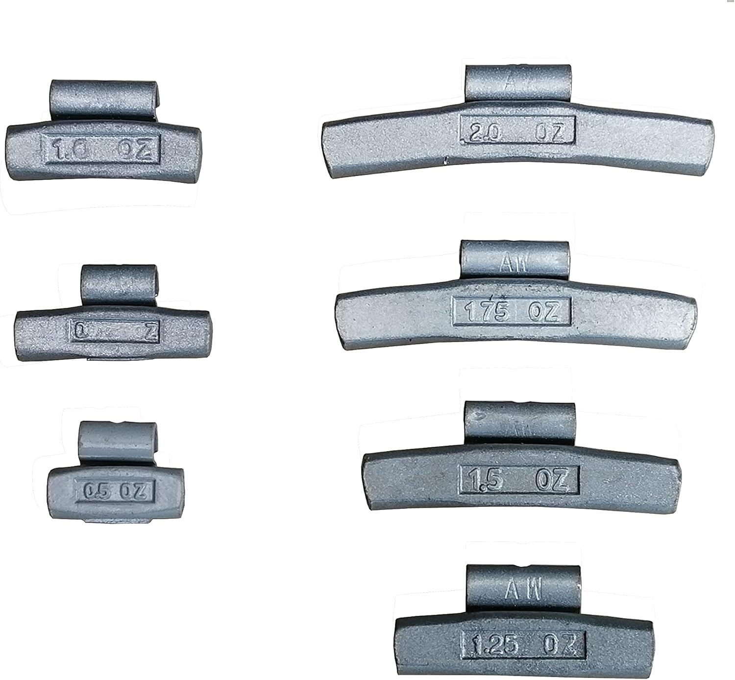 ROCHEE 70 Pcs AW-S70 ASSORTMENT CLIP-ON WHEEL WEIGHTS BALANCE AW STYLE 0.25 0.50 0.75 1.00 1.25 1.5 1.75 2.00 2.5oz