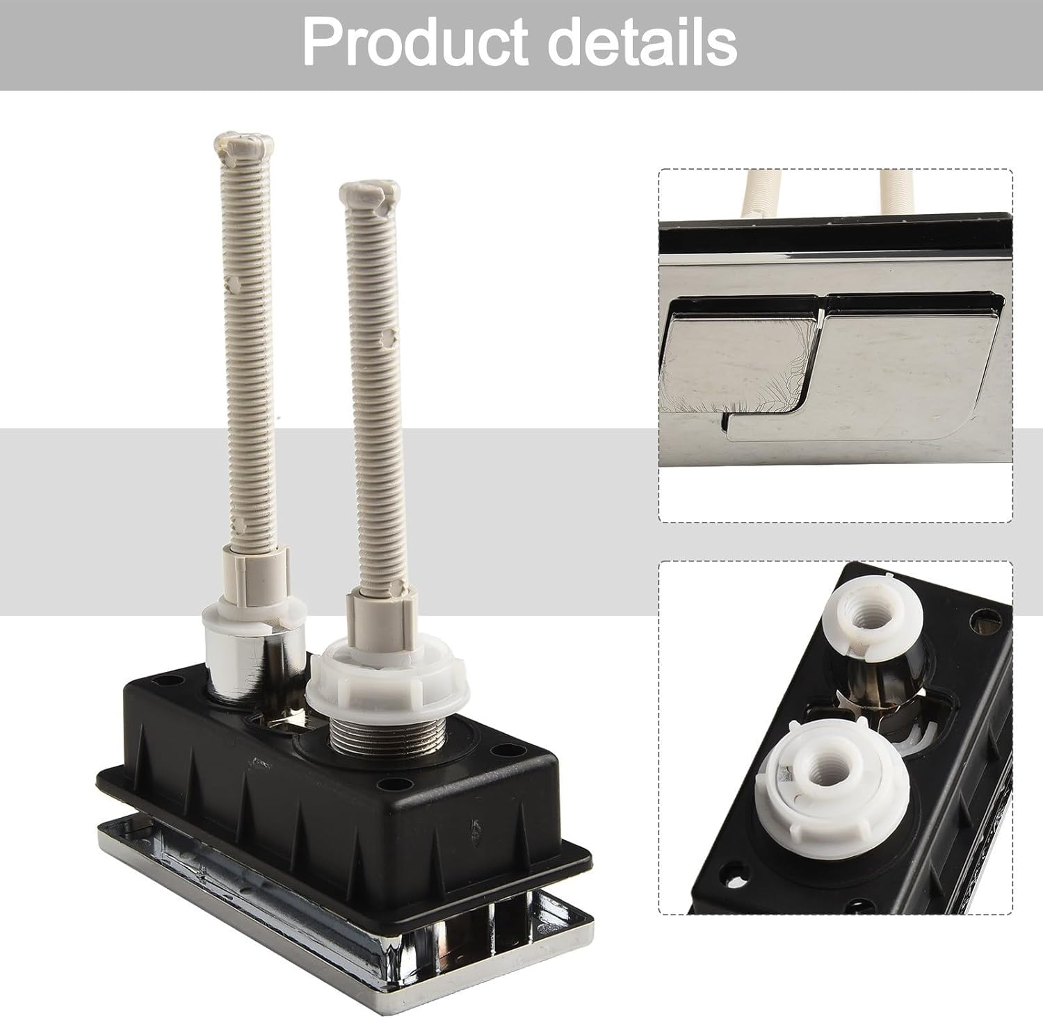 Dual Flush Toilet Push Button for Rectangle Tank, Water Saving Discharge Switch Valve, ABS+PP Replacement Part for Bathroom Renovation and Efficient Waste Management