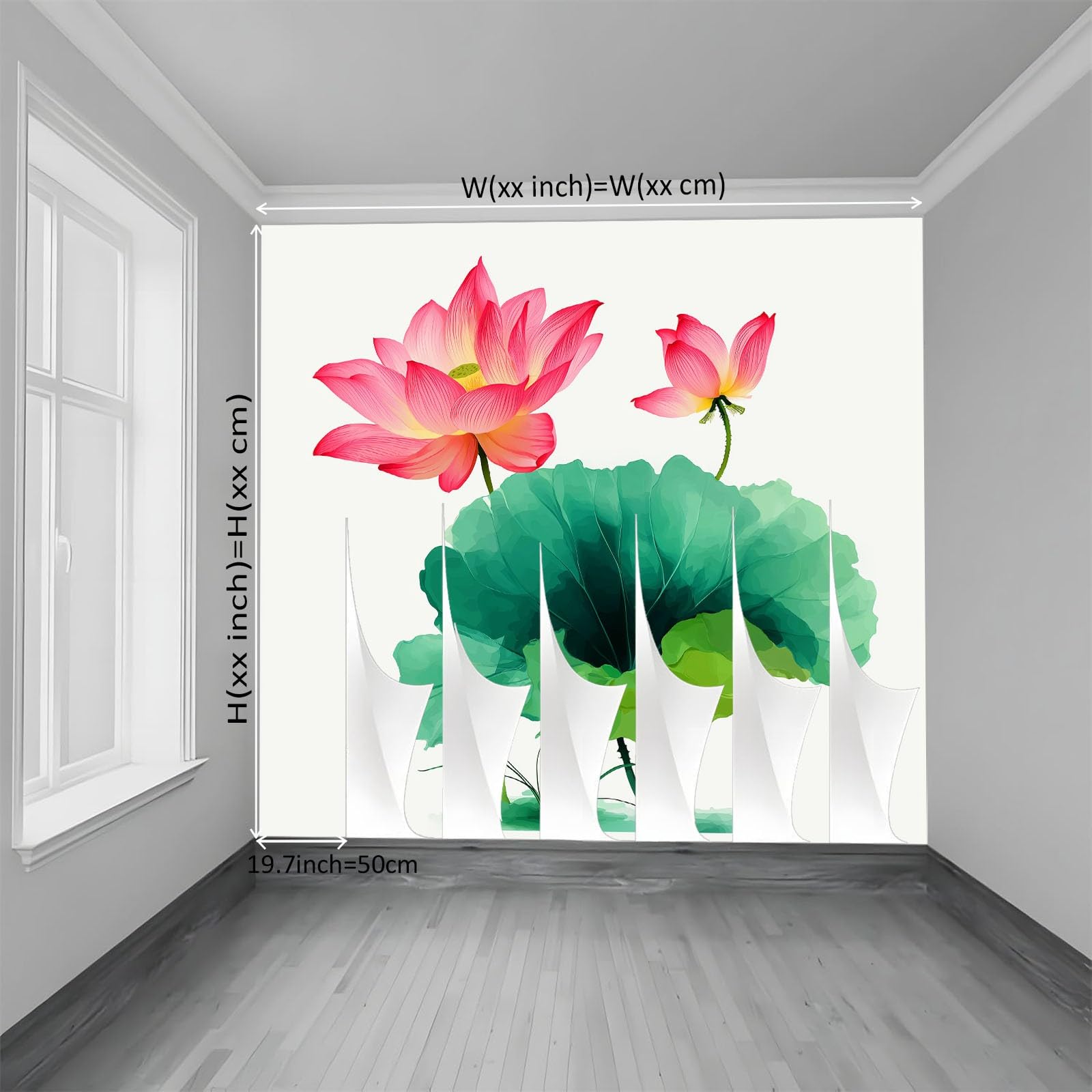 Fototapety Kwiaty Rośliny Liście lotosu Sztuka ścienna Tradycyjny chiński styl fototapeta do salonu, sypialni, papier premium 350 x 256 cm gobelin fotograficzny efekt 3D