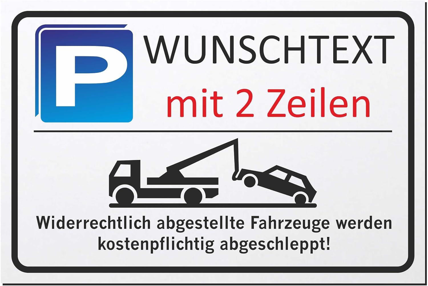Kombischild Parkplatz Wird Videoüberwacht mit Wunschtext Alu 250 X 400 Mm