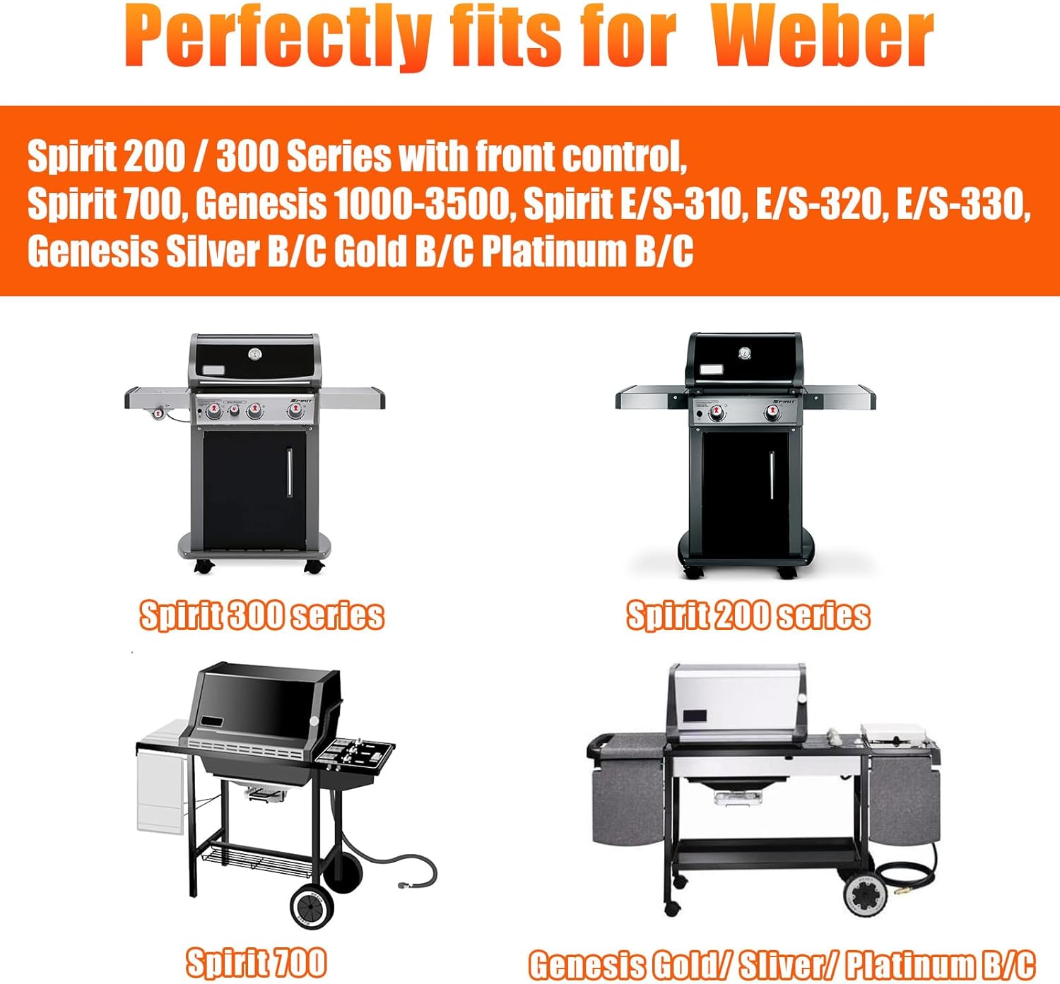 Uniflasy 65054 Grill Warming Rack for Weber Genesis 300 Series Genesis E/S310 320 330, 93305 Grill Catch Pan Holder for Weber Spirit E/S 200 Spirit E/S 300 Gas Grills