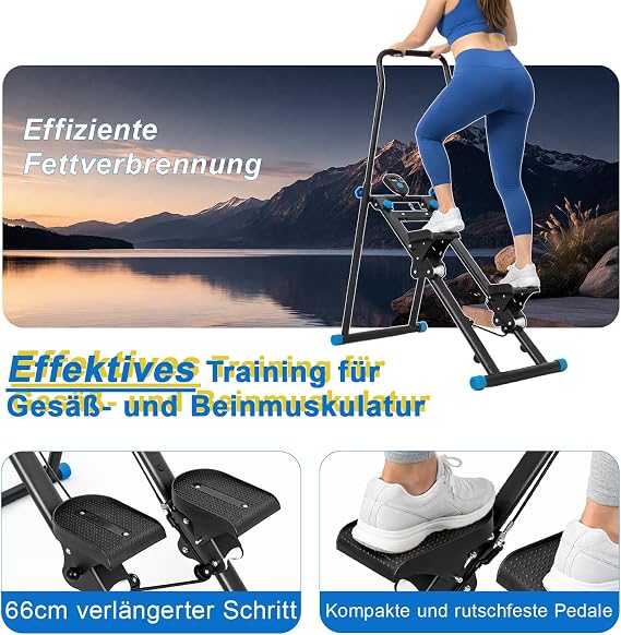 Trintion Stepper for Home - Foldable Vertical Climber & Stair Stepper Training Device Quiet Cardio Fitness Stepper Workout Full Body Workout Space Saving Exercise Bike up to 300 lbs