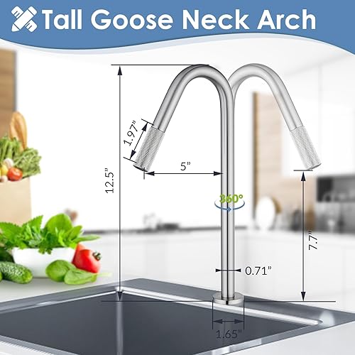 Miniatura 6 de Sanliv Grifo RO de níquel cepillado, grifo de agua potable, grifo de agua filtrada para fregadero de cocina, grifo de ósmosis inversa, grifo de