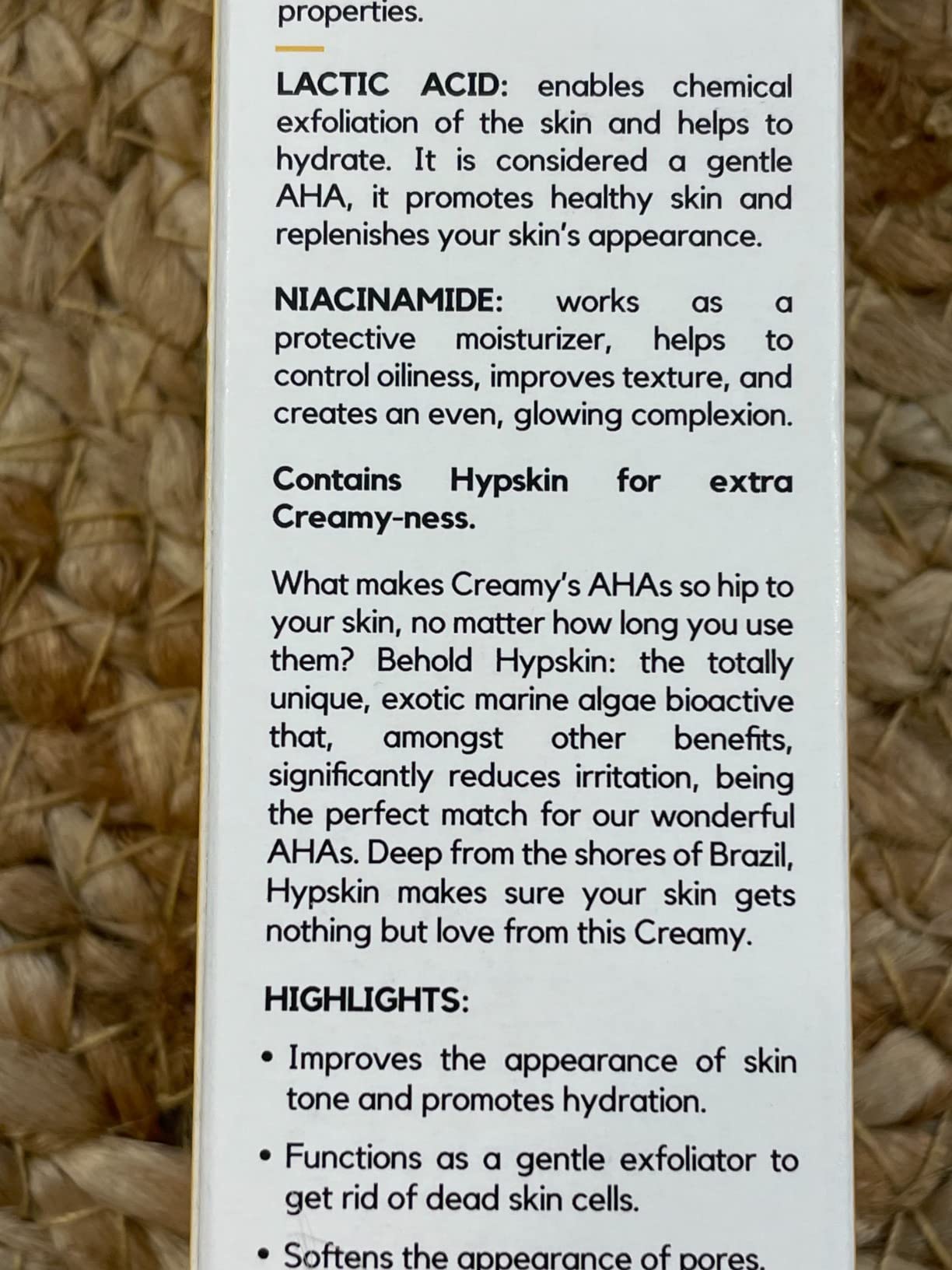 C CREAMY SKINCARE Creamy Skincare Hydrating 5% Serum, Moisturizing Face-Exfoliator with 5%, 5% Niacinamide, and Hypskin, Face Serum for Dry and Dull Skin, Gentle on All Skin Types, 1 fl oz/ 30mL