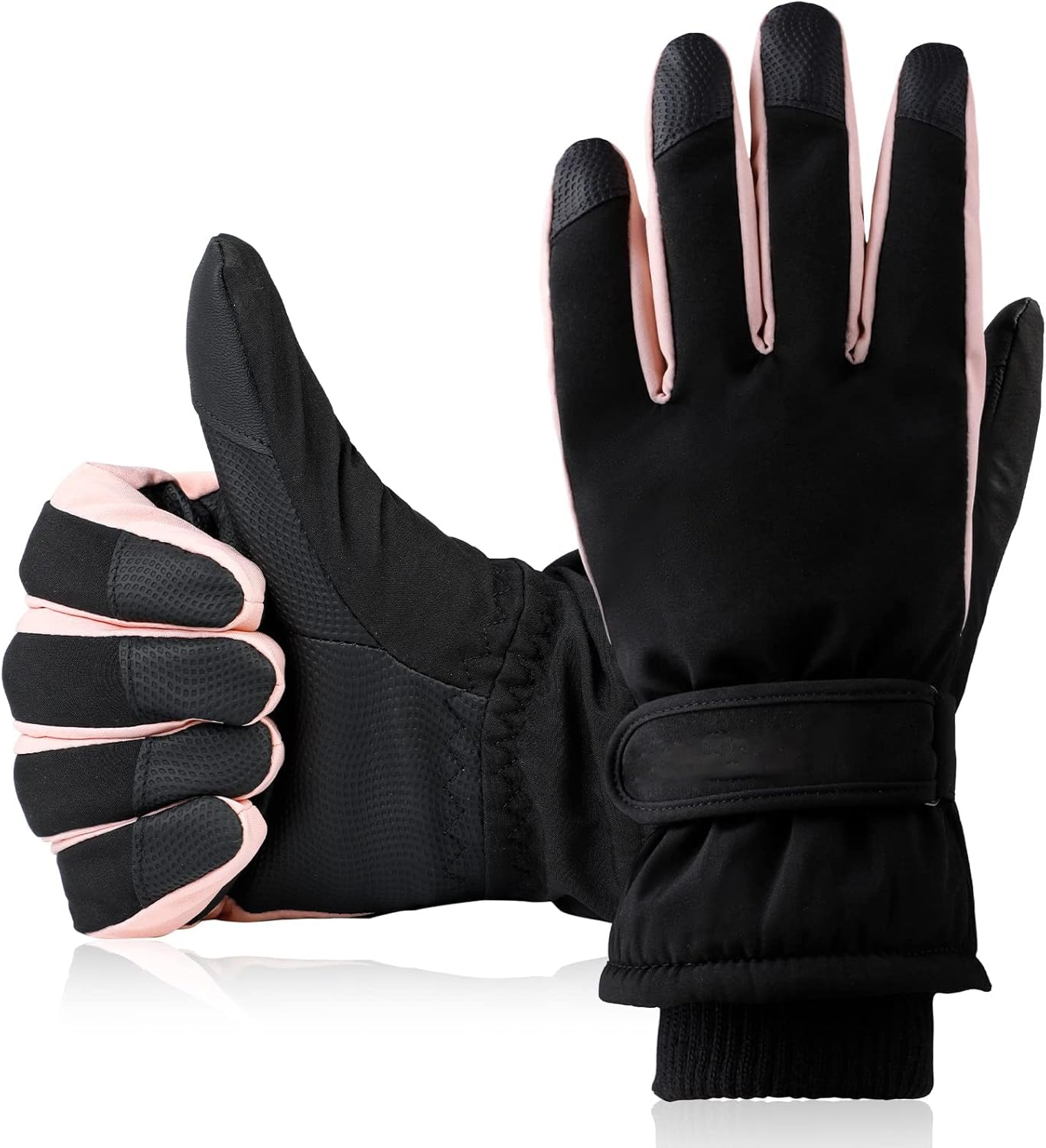 YHomU Women Ski Gloves, Full Finger Winter Gloves Freezer