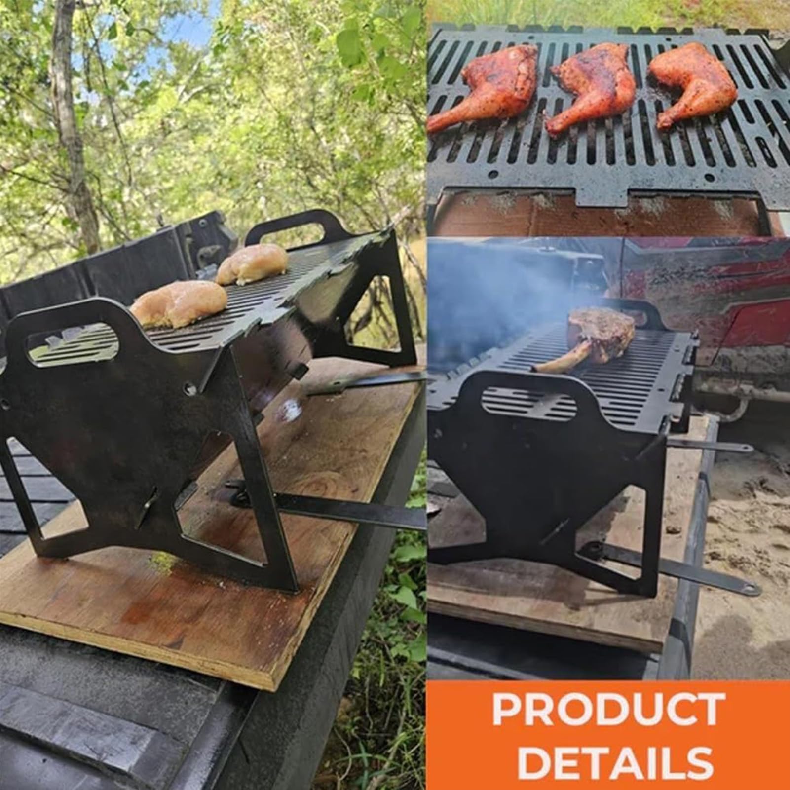 Barbecue pieghevole – Griglia portatile in metallo a carbone per campeggio