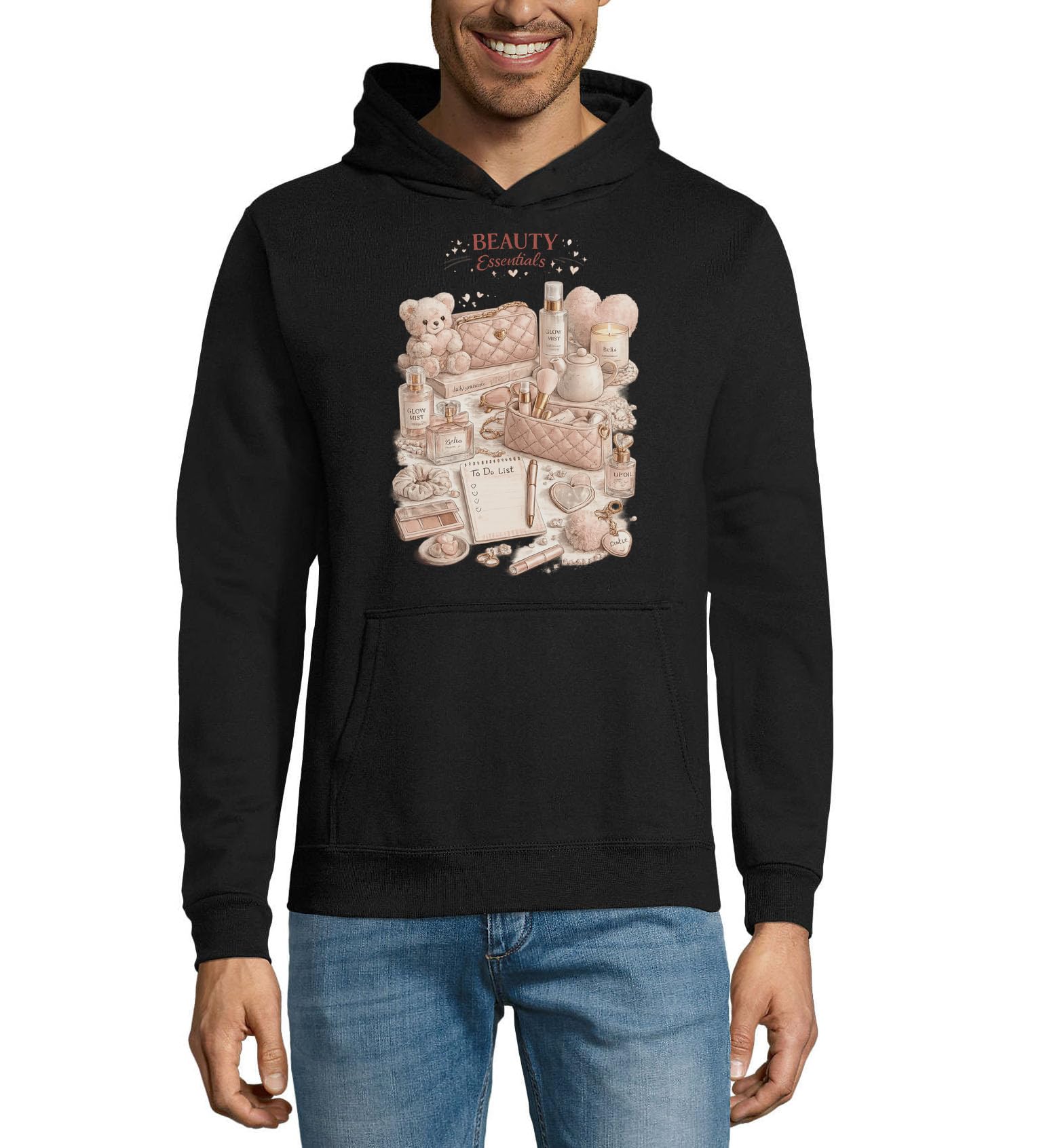 Elegant Daily Beauty - Sudadera con capucha unisex de mezcla de algodón, color negro