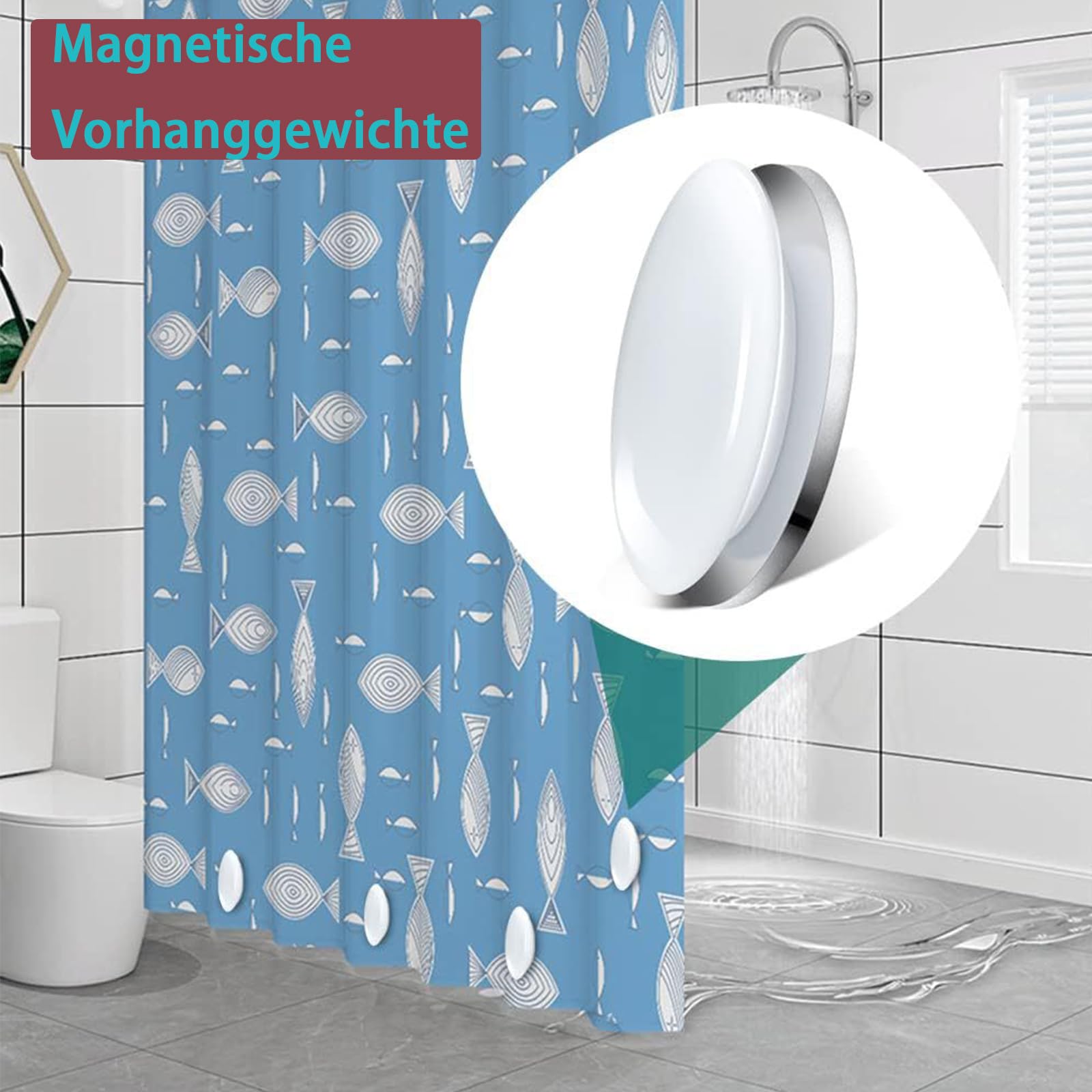 10 Pesos Para Cortinas Magnéticos - Imanes Redondos Fuertes Para Sujetar Cortinas, Manteles O Cortinas De Ducha - Diámetro 1,6 Pulgadas, Color Blanco