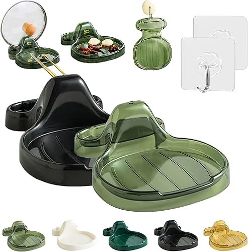 Espátula de cocina multifunción Soporte para cuchara con soporte para tapa, nuevo estante para espátula de cocina 2023, soporte para espátula de