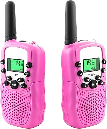 Walkie Talkies para niños y niñas de 3 a 12 años, fácil de usar, alcance de hasta 1.5 millas, radio bidireccional FRS de 22 canales para aventuras