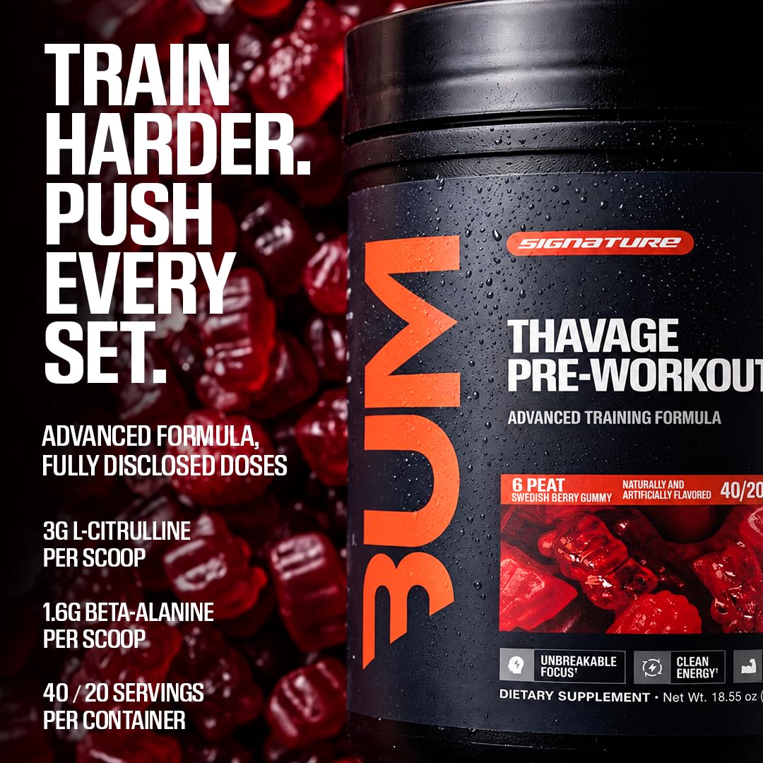 RAW Christopher's Secret Stuff Pre Workout Powder, Thavage (Tastes Like Winning) - Chris Bumstead CBUM Preworkout Supplement for Men & Women - Working Out, Hydration & Energy - 40 Servings — Amazon image 4