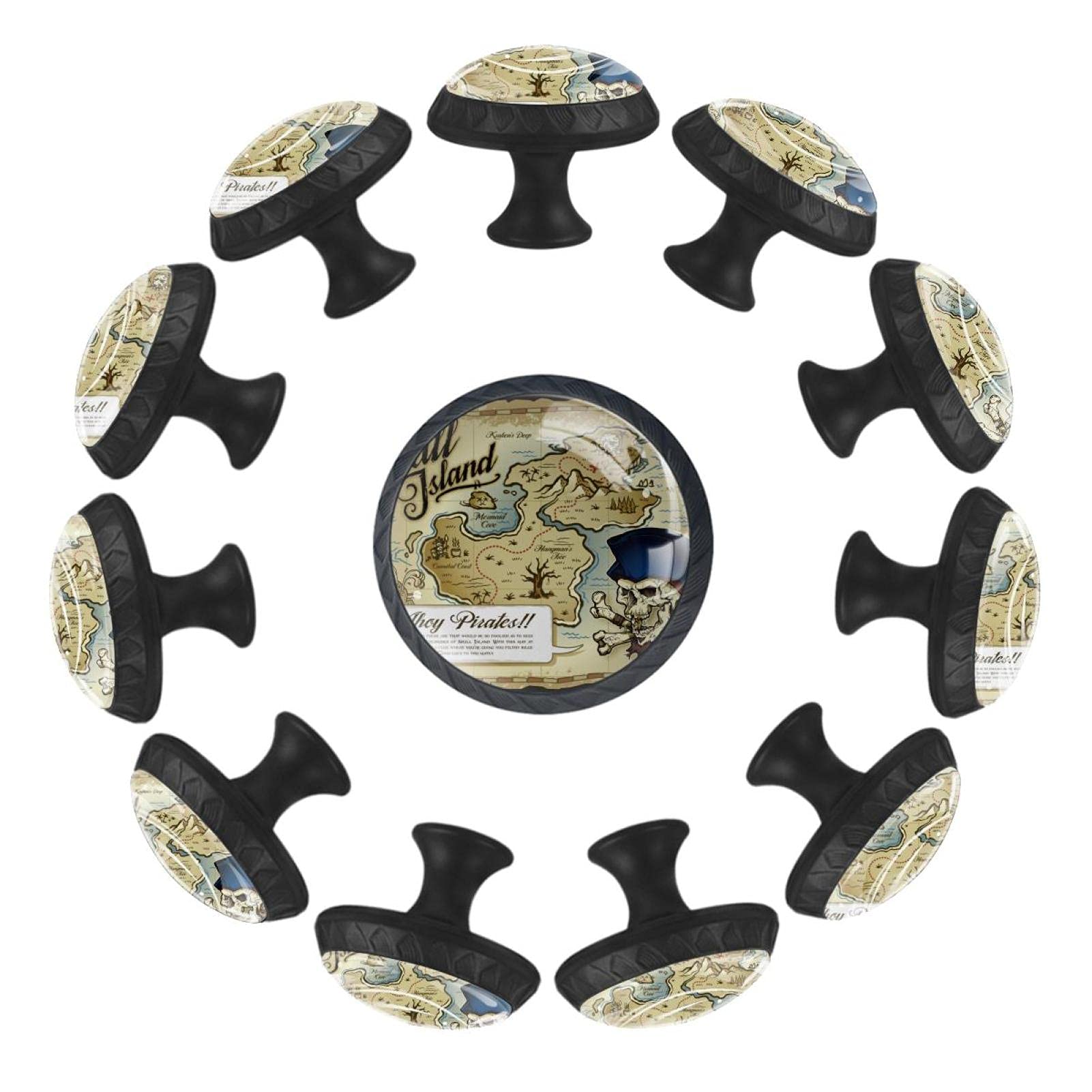 Boutons de tiroir ronds carte du trésor 35mm poignée meuble commode chambre